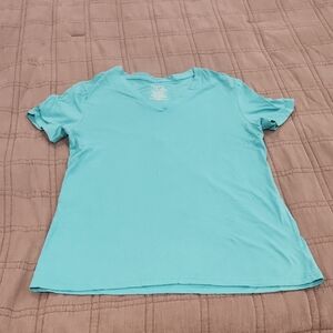 Time and Tru Light Turquoise Blue Short Sleeve Tee Size L!